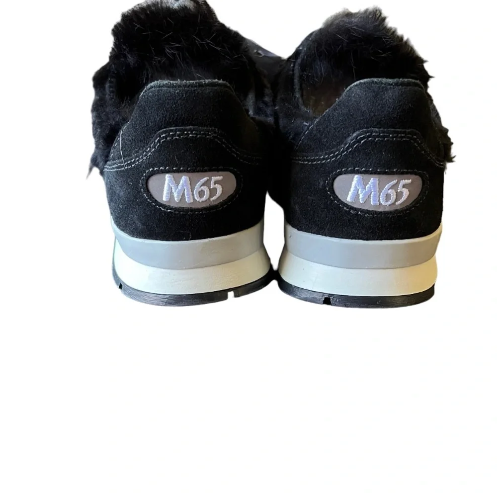 Montelliana 1965 Suede Shearling Lined Black Sneaker Women’s Size 12